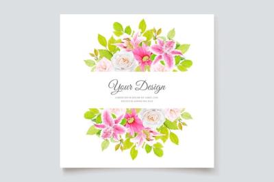 Floral Ornament Wreath and Background Card – Free Download