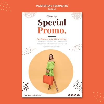 Vertical Poster Design for Fashion Shopping Store – Free Download