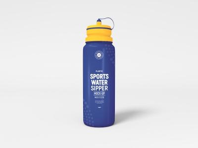 Glossy Plastic Sports Water Bottle Mockup for Free Download