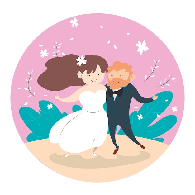 Wedding Couple Concept Illustration – Free Download