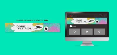 Flat Design Holi Template – Download Free Stock Photo