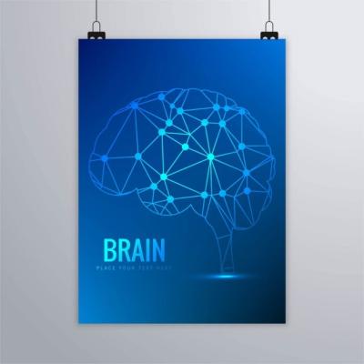 Geometric Brain Blue Brochure – Free to Download