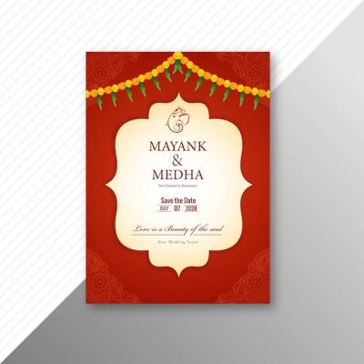 Stunning Indian Wedding Invitation Card Design – Free Download