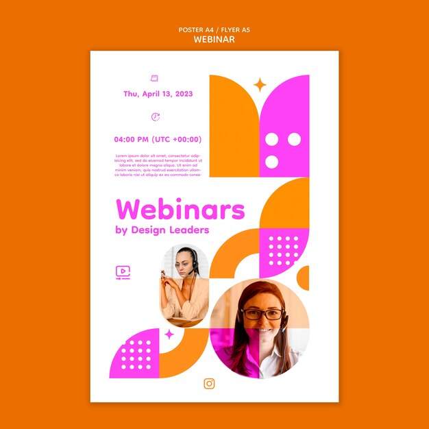 Webinar Conference Poster Template – Download Free Stock Photo