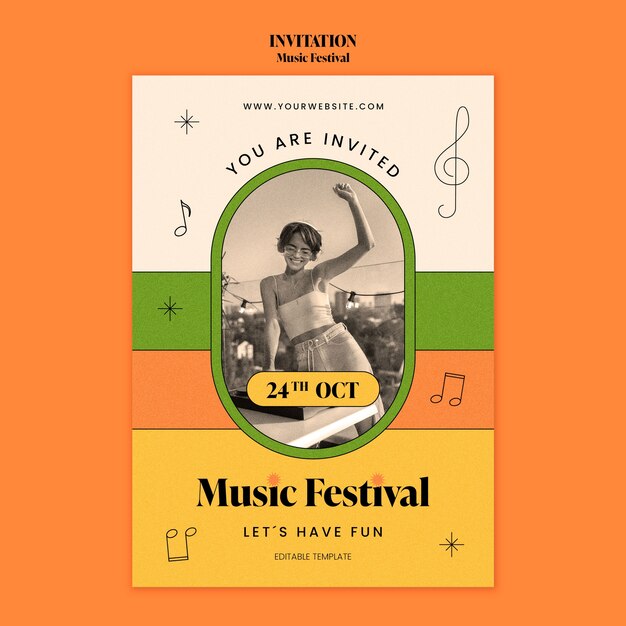 Flat Design Music Festival PSD Template – Free Download