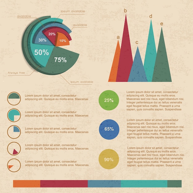 Beige Infographics Set Featuring Diverse Business Graphs for Presentations – Free Download