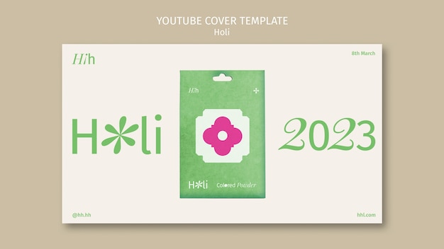 Flat Design Holi Festival Template – Free Download