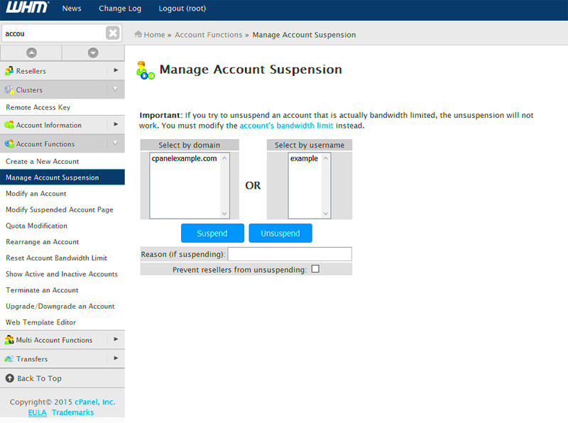 How to manage account suspension