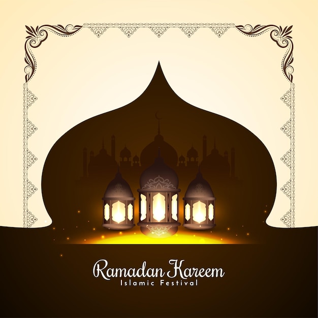 Ramadan Kareem Islamic Holy Festival Greeting Background Design Vector – Free Download