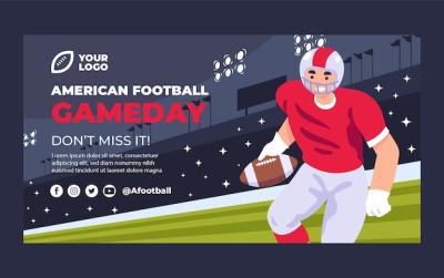 Flat Design American Football Facebook Post – Free Download