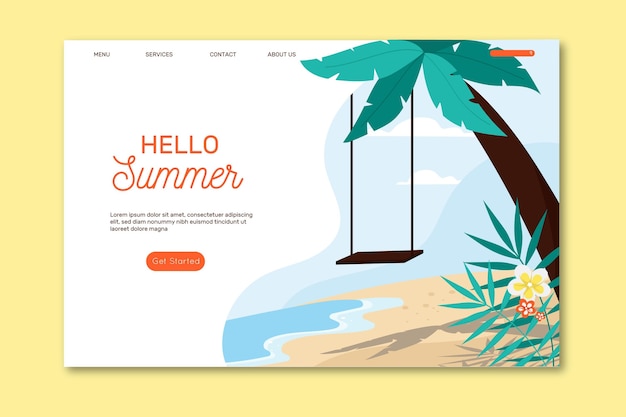 Hello Summer Landing Page Template – Free to Download