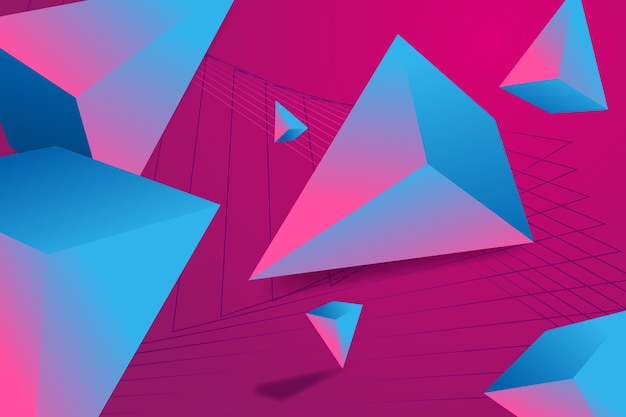 Vivid 3D Triangle Background – Free Download