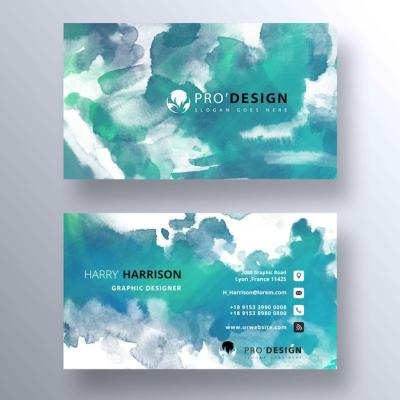 Watercolor PSD Business Card Template – Free Download