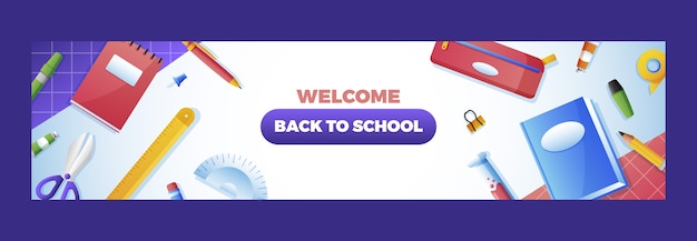 Gradient Back to School Twitch Banner – Free Download