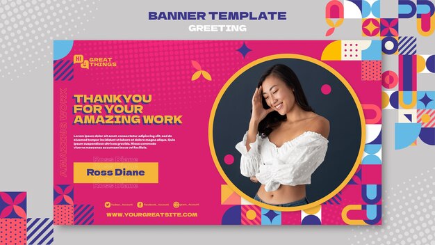 Work Greeting Banner Template – Free Download