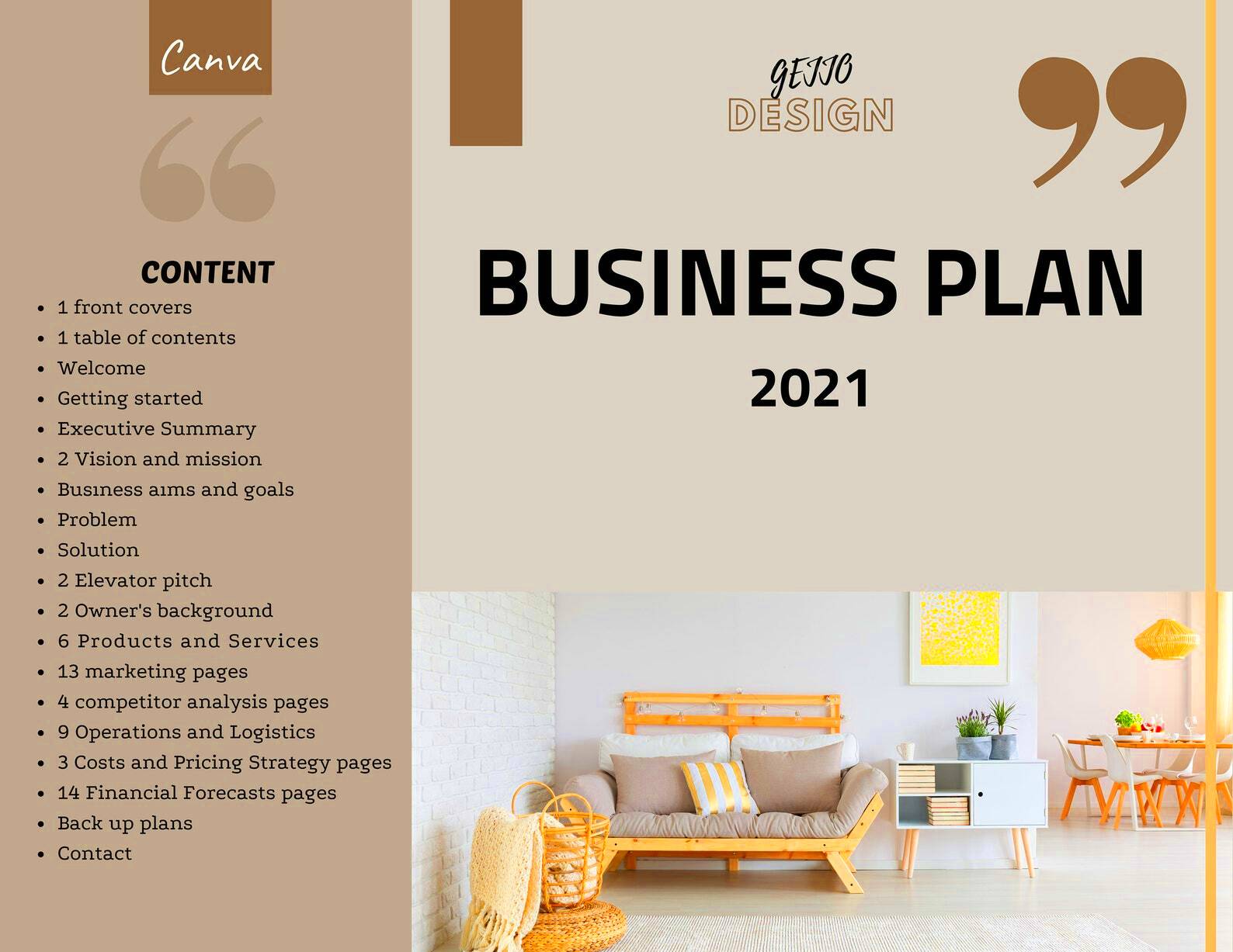 Business Plan Template Canva Business Plan Template Online Etsy