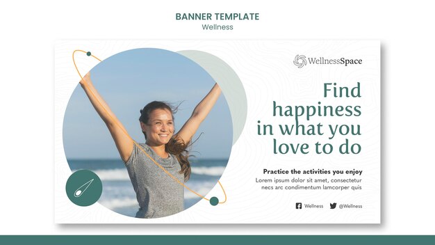 Happiness and Wellness Banner Template Design – Download Free Stock Photo