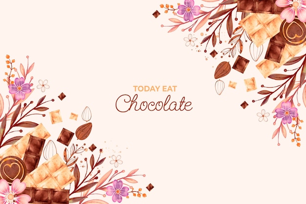 World Chocolate Day Watercolor Background – Free Download