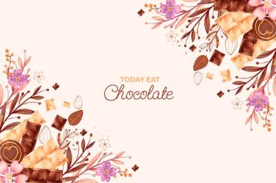 World Chocolate Day Watercolor Background – Free Download