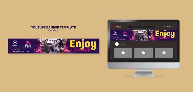 Carnival Event YouTube Banner Template – Free to Download