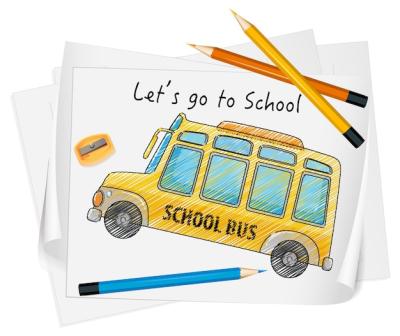 Sketch School Bus on Paper Isolated – Free Download