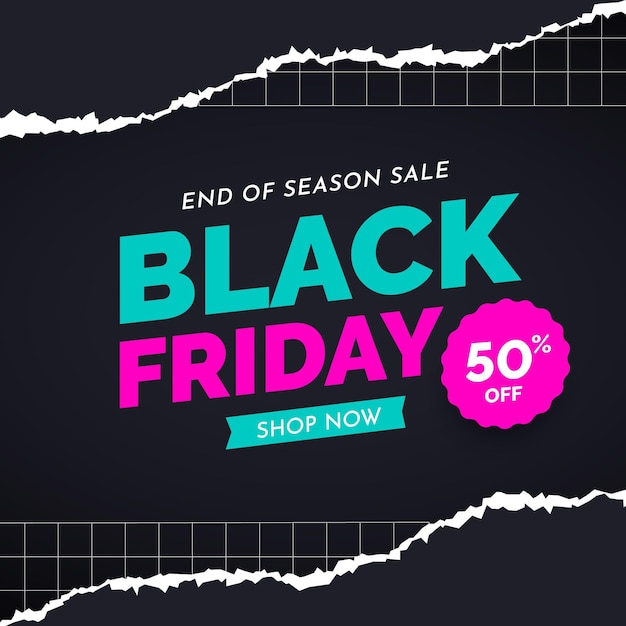 Black Friday Paper Style Vector Templates – Free Download