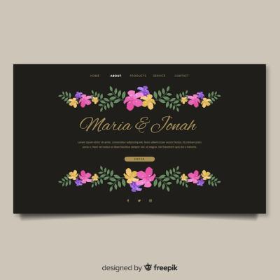 Stylish Wedding Landing Page Vector Template – Free Download