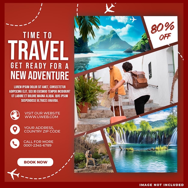 Travel Agency Social Media Post Template – Free Download