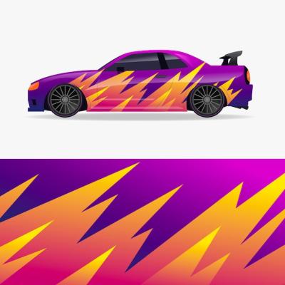 Flame-Inspired Car Wrap Design – Free Download