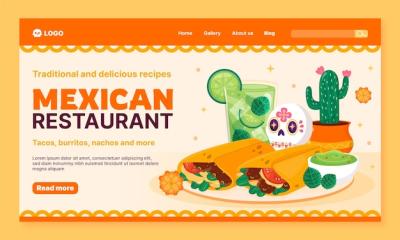 Hand Drawn Tasty Food Restaurant Landing Page – Free Download