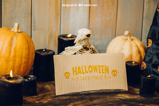 Bird Skeleton Halloween Mockup – Free Download