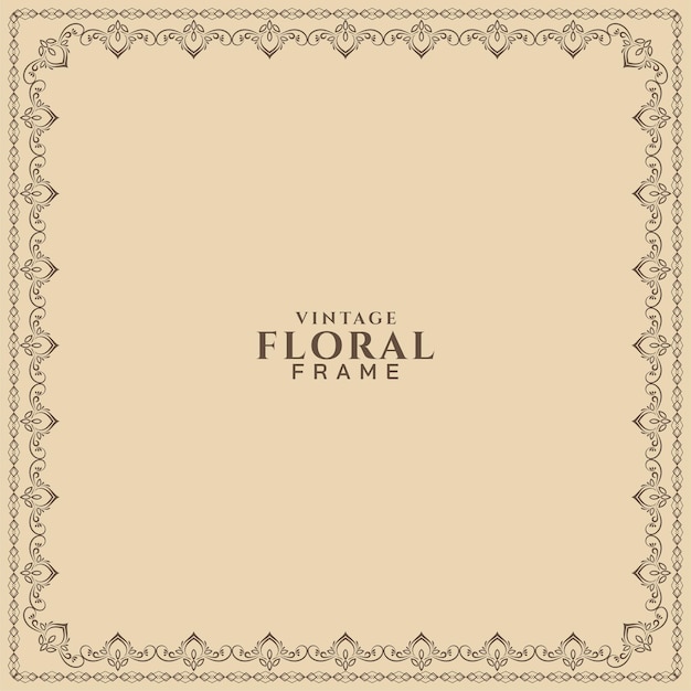 Elegant Vintage Floral Frame Decorative Background – Free Download