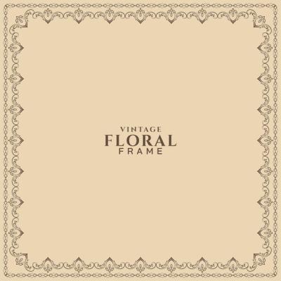 Elegant Vintage Floral Frame Decorative Background – Free Download