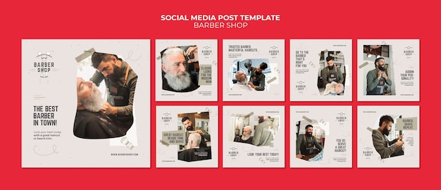 Barber Shop Instagram Post Template Design – Free Download