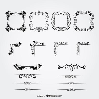 Ornamental Black Frames – Free Stock Photos for Download