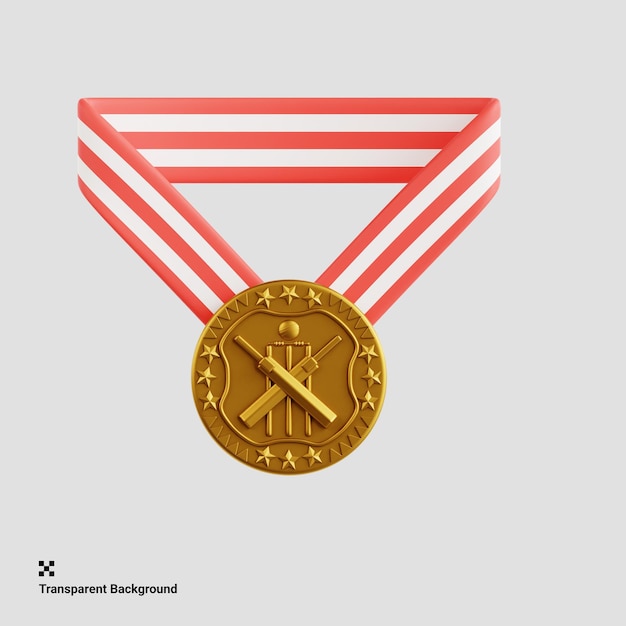 Prestigious Cricket Medal Award 3D Illustration – Free Download