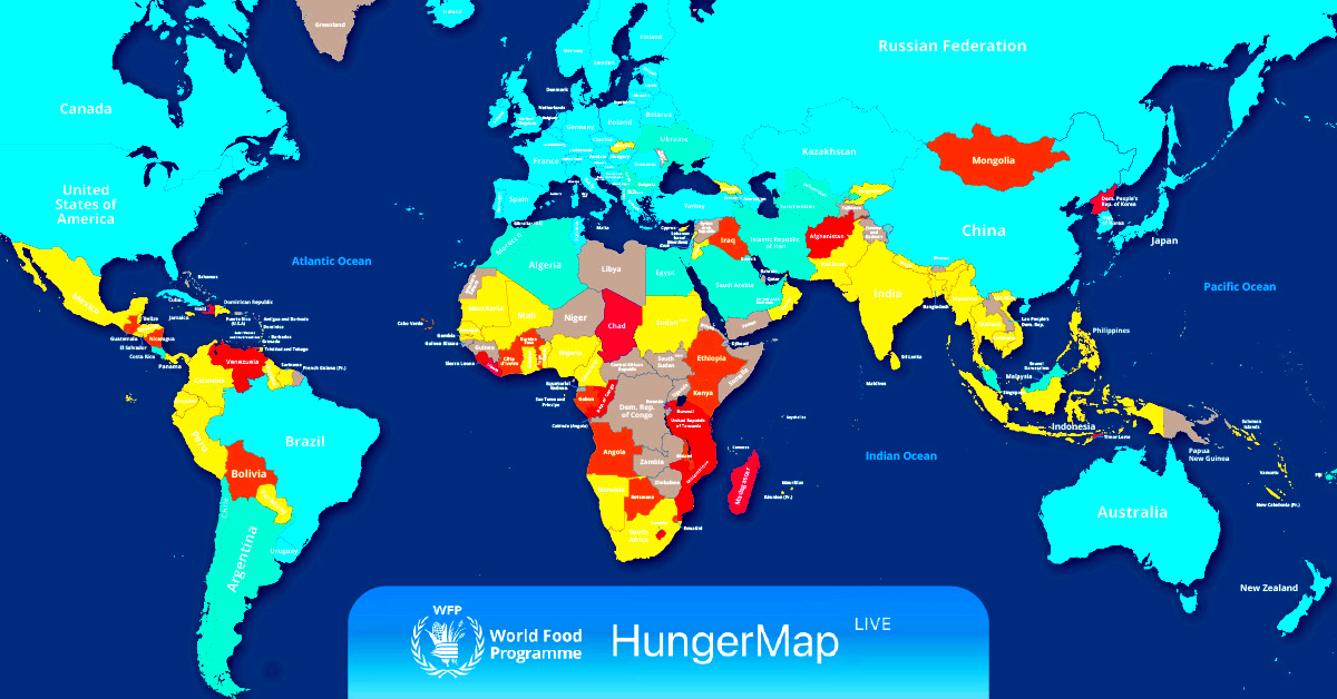 Interactive Map Tracking Global Hunger and Food Insecurity