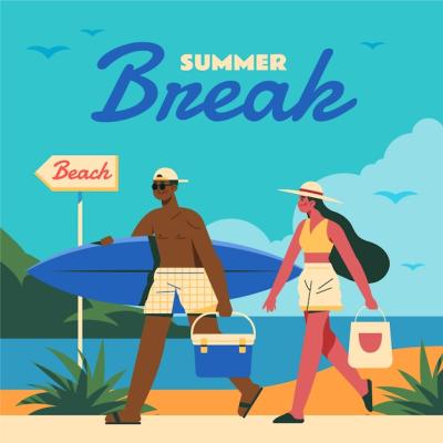 Summer Beach Vibes: Man and Woman Enjoying a Flat Summer Break – Free Download