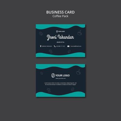 Business Card Template with Coffee Concept – Free Download