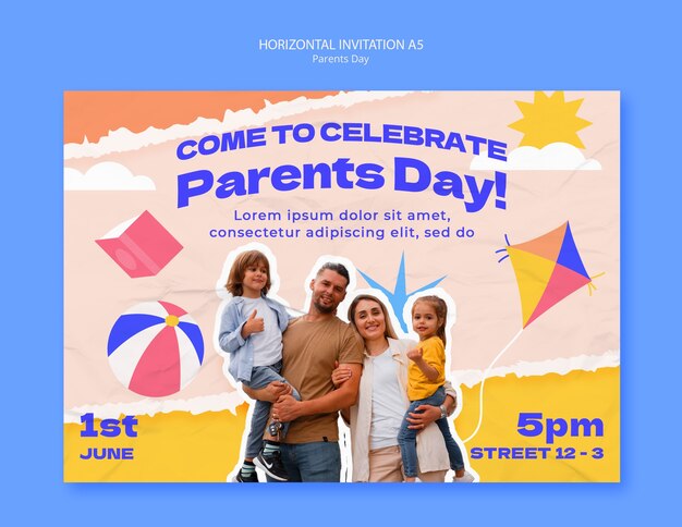 Parents Day Celebration Template – Free Download, Free Stock Photo