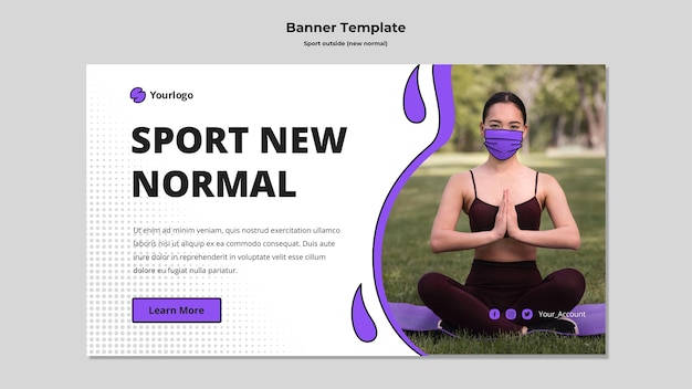 Sport Outside Banner Template with Photo – Free Download