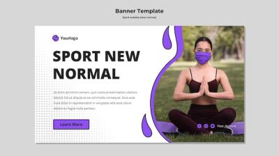 Sport Outside Banner Template with Photo – Free Download