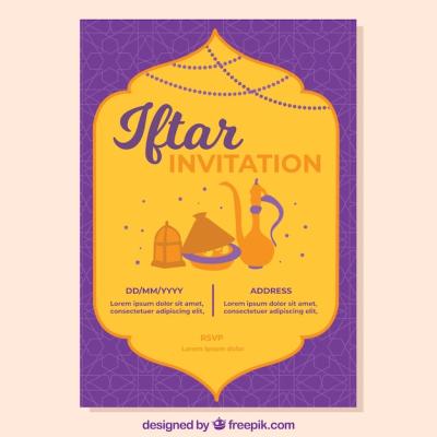 Iftar Party Invitation Design with Tea – Free Stock Photo for Download