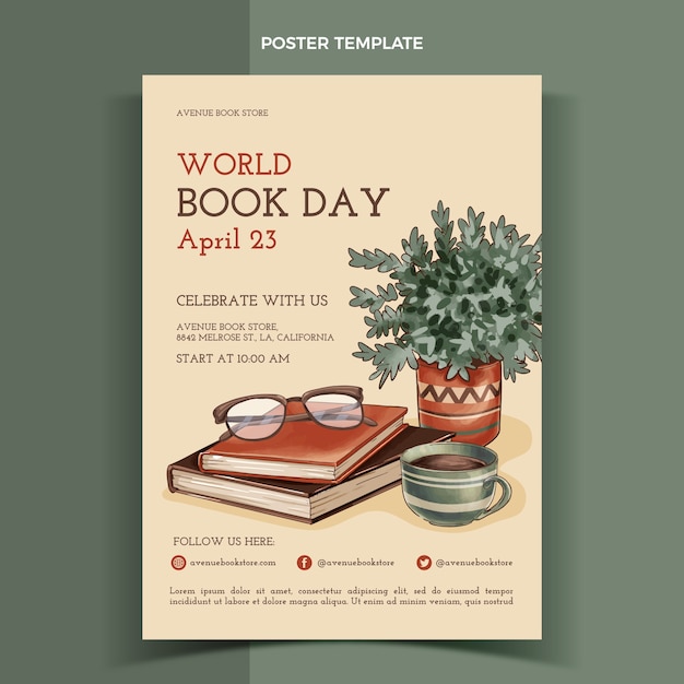 World Book Day Vertical Poster Template – Free to Download