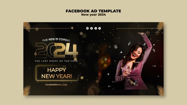 New Year 2024 Template Design – Download Free Stock Photo