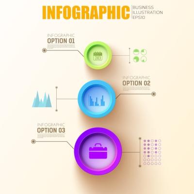 Colorful Infographic Circles Template with Business Icons – Free to Download