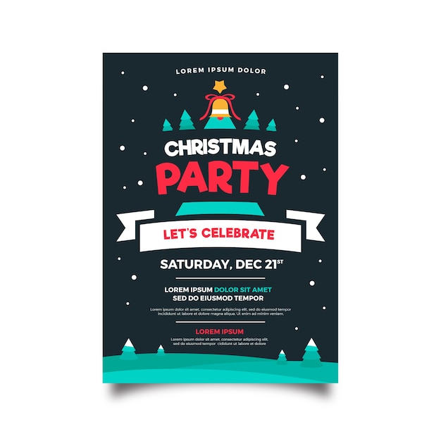 Vintage Christmas Party Flyer Template – Download Free Stock Photo