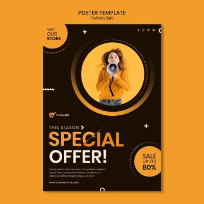 Stylish Fashion Sale Poster Template – Free Download