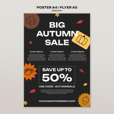 Hand Drawn Autumn Template Design – Free Download