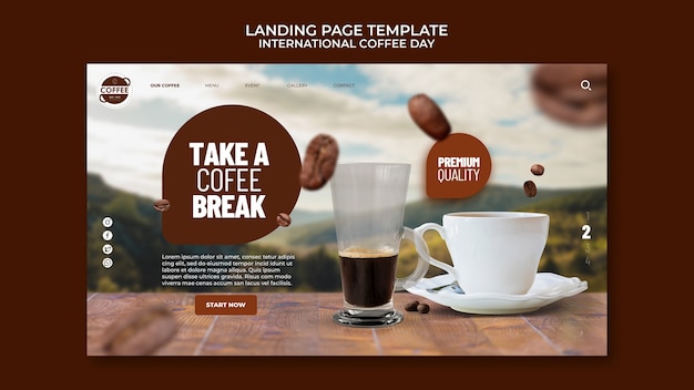 International Coffee Day Landing Page Template – Free Download